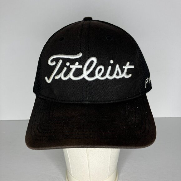 Titleist FJ Pro V1 Golf Black Fitted Hat Distressed L/XL - Picture 1 of 10